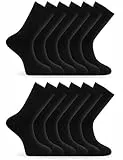 Basic Treasure 12 Paar Socken, Schwarze Socken Herren 43-46, soft Baumwolle, Socks Herren 43-46 für Business, Sport und Alltag