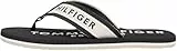 Tommy Hilfiger Herren Flip Flops Sporty Beach mit Gurtband-Riemen, Schwarz (Black), 44