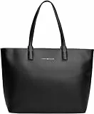Tommy Hilfiger Damen Tote Bag Tasche Logotape mit Reißverschluss, Schwarz (Black), Einheitsgröße