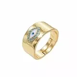 GleaMora Vintage Devil's Eye Geometrischer Spaltring mit Zirkonia-Ringen für Frauen Verstellbare Goldring Eheringe Boho Schmuck Geschenk