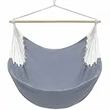 AMANKA XXL Hängesessel 185x130cm für Garten, Balkon & Terrasse - Schwebesessel Belastbar bis 150kg - Hängestuhl Relaxsessel aus Baumwolle - 360° Drehbar - Indoor Outdoor - Erwachsene & Jugendliche