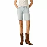 Pepe Jeans Damen Jeans Short Fitted Short MW Poppy - Mid Waist Regular Fit, Größe:W 31, Farbe:PL80000382FA Light Blue Denim