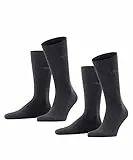 ESPRIT Herren Socken Basic Uni Multipack M So Baumwolle einfarbig 2 Paar, Schwarz Black 3000, 43-46