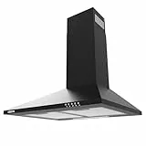 CIARRA Dunstabzugshaube 60 cm Umluft Abluft Pyramide Abzugshaube Schwarz,CAB6201A