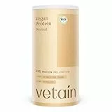 VETAIN BIO Veganes Proteinpulver - Neutral - 23g Eiweiß pro Portion - 600g - Optimales Aminosäureprofil - Fünf Premium Protein Quellen - Ohne Allergene & Süßungsmittel - Produziert in Deutschland
