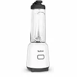 Tefal Mix & Move Mini-Standmixer, inkl. To-Go-Flasche aus Premium Tritan, 300 Watt, platzsparendes Design, abnehmbare Klingen, einfache, ergonomische Einknopfbedienung, Weiß/Schwarz, BL1501