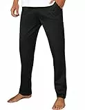 Litherday Schlafanzughose Herren Lang Pyjamahose 100% Baumwolle Nachtwäsche hose Unifarbene Freizeithose für Herren Loungewear Sleepwear mit Taschen Elastischer Bund