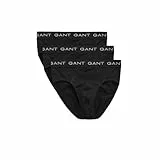 GANT Herren 3-Pack Briefs Unterhose, Schwarz, M EU