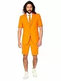 Opposuits Flaminguy Anzug für Herren besteht aus Sakko, Hose und Krawatte, The Orange, 52