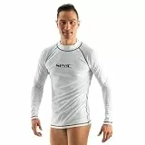 Seac T-Sun Long Man, schützendes Rash Guard-Tauchshirt zum Schnorcheln und Schwimmen mit Sonnenschutz, weiß, M