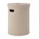 blomus Wäschesammler -SAHLA- | Wäschekorb mit Deckel | Ø 40 x 54H cm | 68 Liter | Farbe Nomad | Wäschebox aus Leder