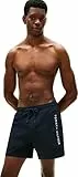 Tommy Hilfiger Herren Badeshorts Medium Drawstring mit Reißverschluss-Tasche, Blau (Desert Sky), XL