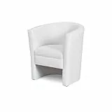 KHG Cocktailsessel weiß - Kunstleder, 73x78x60 cm, Sitzhöhe 42cm, Sitzbreite 46cm, Schaumpolsterung, Schlichtes & Zeitloses Design, ideal für Wohnzimmer, Leseecke, Gästezimmer, Bürosessel