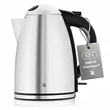 WMF Stelio Wasserkocher Edelstahl 1,7l, elektrischer Wasserkocher mit Kalkfilter, 2400 W, Wasserstandanzeige beleuchtet, Überhitzungsschutz, edelstahl matt silber