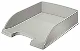 Leitz Briefkorb Standard A4, 5er Pack, Briefablage in Premium-Qualität, Stapelbare Ablagefächer als Schreibtisch-Organizer, Kombinierbar mit Plus-Serie, Grau, 52270085