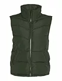 Noisy may Puffer Weste Wattierte Stepp Übergangsjacke ohne Kapuze Basic ohne Ärmel NMDALCON, Farben:Grün,Größe Damen:XS