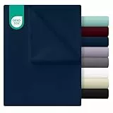 Utopia Bedding - Flach Laken ohne Gummizug - 266 x 259 cm - Oeko-TEX Zertifiziert - Weich Gebürstetes Polyester – Mikrofaser – Flaches Blatt – Marineblau