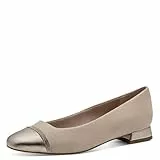 MARCO TOZZI Damen Ballerinas mit Glitzerdetails Kleiner Absatz, Beige (Dune Comb), 41 EU