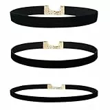 JOOTUEPO 3 Stück Velvet Chokers Schwarz Band Choker Halskette, Halskette Set, Verstellbare Klassische Kropfband Schmuck für Frauen und Mädchen, Weihnachten Halloween Geburtstag Party Cosplay
