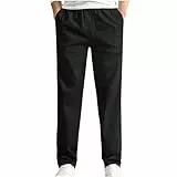 UHouse Hosen Herren Mode Freizeithose Regular Fit Chino Hose Bequeme Stoffhose Leichte Sommerhose Lang Dünner Herrenhosen Freizeit Anzughose Leinenhose Basic Pants Warehouse Deals Angebote Schwarz 6XL