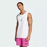adidas Herren Essentials Small Logo Single Jersey Tank Top Shirt, White/Black, S