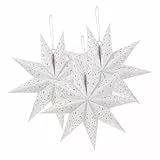 HOMSFOU 3stücke Sternförmige Papierlampenschirme in Weiß Origami Laternen Für Weihnachtsfeiern Und Hochzeiten Hängedekoration Für Innen Und Außen