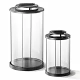 draadwerk® Rundes Laternen 2er Set | Nova | Große Laternen | Wohndekoration für Innen & Außen | Outdoor-Windlichter | Designer Dekoration für Wohnzimmer, Balkon & Garten (Schwarz) (2, Schwarz)