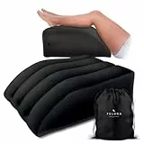 Feluna Ergo Keilkissen & Venen-Kissen zum Schlafen und Rückenentlasten; Orthopädisches Rückenentlastungskissen, Beinkissen & Beinstützkissen zur Linderung von Schmerzen und Heilung (Schwarz)