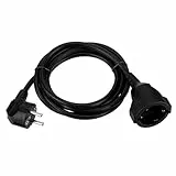 REV Verlängerungskabel - Verlängerung 2m mit Winkelstecker, 3680W, schwarz