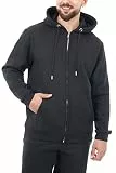M17 Herren Mens Recycled Zip Up Hoody Soft Casual Hooded Sweatshirt Top Jacket Jumper (L, Black) Kapuzenpullover, recycelt, mit Reißverschluss, weich, lässig, Gr. L, Schwarz, L
