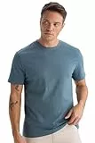 DeFacto Herren Basic T-Shirt - Klassisches T-Shirt für Männer Petrol XS