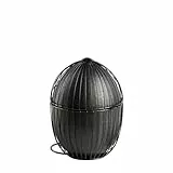 APS 30480 Eierkorb 'OVO', schwarzer Metall Eierkorb, Eierbehälter, zum Warmhalten, für ca. 35 Eier, hält den Inhalt durch EPP und Baumwollfutter lange warm, Durchmesser 23 cm, Höhe 31 cm, schwarz