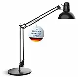 MAUL LED Schreibtischlampe MAULstudy | Verstellbare Stehlampe mit Gelenkarm für Büro, Arbeitszimmer und Schreibtisch | Elegante Bürolampe aus Metall | Exklusive LED-Leuchtmittel | Schwarz