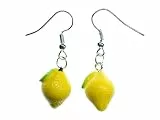 Miniblings Zitronen Party Ohrringe - Handmade Modeschmuck I Sommer Ferien Urlaub gelb - Ohrhänger Ohrschmuck versilbert
