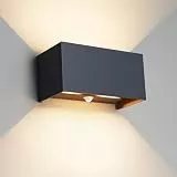 Klighten 24W Aussenlampe Außenwandleuchte mit Bewegungsmelder, IP65,3000K Warmweiß Wandleuchte Außen/Innen, Einstellbarer Lichtstrahl außenlampe mit bewegungsmelder für Flur/Weg, Anthrazit