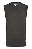 Blend BHLarsson Herren Pullunder Strickweste Feinstrick Pullover ärmellos mit V-Ausschnitt Baumwollmischung Regular fit, Größe:M, Farbe:Charcoal (70818)