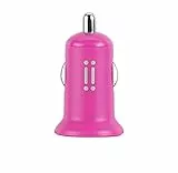 aiino - Autoladegerät 1 USB 1A Anschlüsse, USB-Autoladegerät, Universal USB-Autoladegerät, kompatibel mit iPhone 11/11 Pro/X/8/7/6, iPad, Samsung S10/S9/S8/S7, Huawei, Honor - Pink