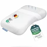 Nackenkissen Kopfkissen LIORA von Schlafexperten entwickelt, Ergonomisches Kissen mit Memory Foam, Seitenschläferkissen mit Devan Fresh Technologie für Allergiker, Orthopädisches Nackenstützkissen