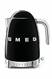 Smeg, Wasserkocher Temperatur regelbar KLF04BLEU 1,7L zuzüglich Temperaturniveaus, Anti-Limiden Filter, Wasserspiegelindikator, Stromversorgung 2400W, Schwarz