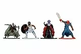 Jada Toys Dungeons & Dragons Nanofigs 4er-Set Nano Sammelfiguren aus Die-Cast, Drizzt Drow Elf Ranger, Human Fighter, Dragonborn Cleric, Mind Flayer, Spielzeugfiguren, 4 Stück/Set, 4 cm, ab 12 Jahren