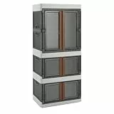 Dettchan Stapelbarer Aufbewahrungsschrank, Faltbare Aufbewahrungsbox Organizerbox 64 * 40 * 147cm für Bad Küche Schränken Wohnzimmer