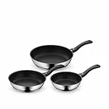 WMF Devil Pfannenset 3-teilig, Bratpfanne 24, 20, 28 cm, Cromargan Edelstahl beschichtet, Induktion, Kunststoffgriff