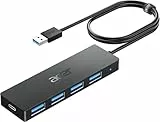 acer USB 3.0 HUB mit USB-C-Stromversorgung, Ultra Slim Multiport Hub 4 Ports USB 3.0 Adapter für PC, Laptop, Tastatur, Maus, HDD, MacBook Pro/Air, iMac, Surface Pro, macOS, Windows, Linux usw. - 120cm
