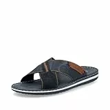 Rieker Herren Pantoletten 21098, Männer Slipper,Schlupfschuhe,schluepfschuhe,Slip-ons,Backless Slipper,Mules,Gartenschuhe,blau (14),43 EU / 9 UK