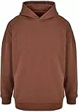 Build Your Brand Herren Kapuzenpullover Oversized Cut On Sleeve Hoody, Farbe bark, Größe M