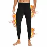 SIMIYA Lange Unterhosen Herren, Extra Warm Thermounterhose Gefütterte Unterhosen Männer Lang, Thermo Leggings Thermoleggings Winter(1 x Schwarz,M)