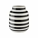 BUTLERS Keramik Vase mit Streifen in Schwarz und Weiß -Malika- charmante Dekoration für Wohnzimmer und Tischdeko | Blumenvase für Tulpen, Rosen, Pampasgras oder Trockenblumen