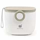 Termichy Milchpulver Portionierer baby, Milchpulver-Spender, 250g luftdichter tragbarer Milchpulver-Behälter für Reisen, mit Schaber und Löffel (Khaki,1 Stück)