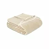 s.Oliver Kuschelsoft Decke 150x200 - flauschig, warm & waschbar, Kuscheldecke beige
