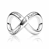 LaMenars Family Forever and Always Infinity Charm für Armbänd 925 Sterling Silber Bead Women Charms Mother's Day Birthday Anniversary Jewelry for Girls Wife